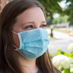 Disposable Face Mask (3 Ply w/ bendable plastic nose piece)