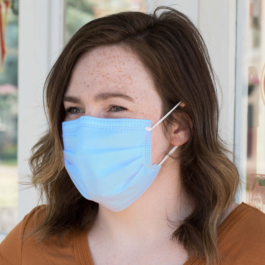 Disposable Face Mask (3 Layer w/ bendable WIRE nose piece)